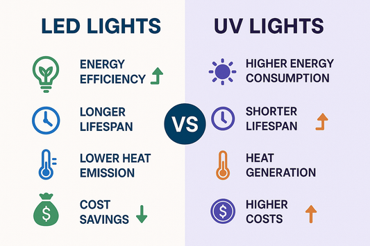Beneficios de las Luces LED frente a los Focos Ultravioleta.webp Beneficios de las Luces LED frente a los Focos Ultravioleta