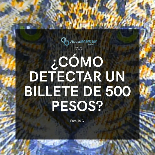 Cómo detectar un billete de $500 pesos mexicanos de la familia G.webp Detector de billetes falsos revisando un billete de 500 pesos (familia G) bajo luz UV.
