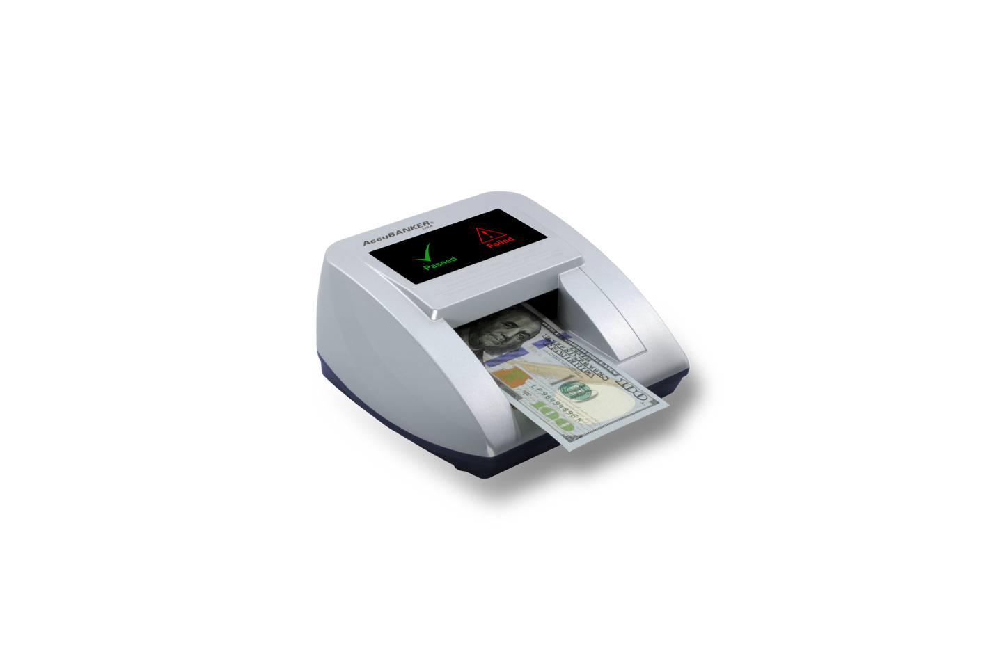 .webp Detectora de billetes falsos D470 AccuBANKER Vista frontal diagonal derecha