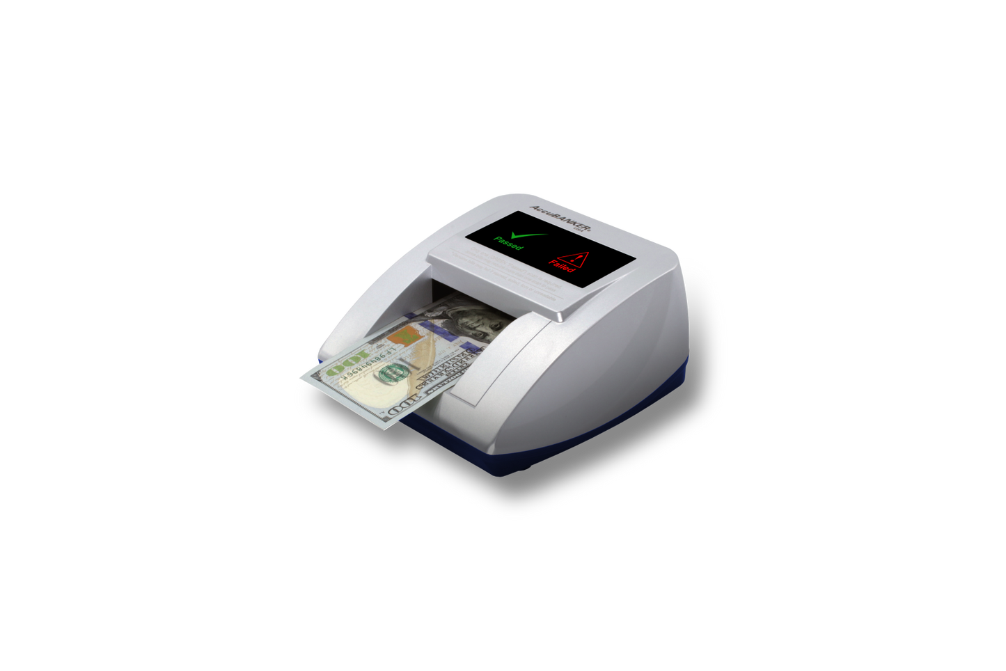 .webp Detectora de billetes falsos D470 AccuBANKER Vista frontal diagonal izquierda