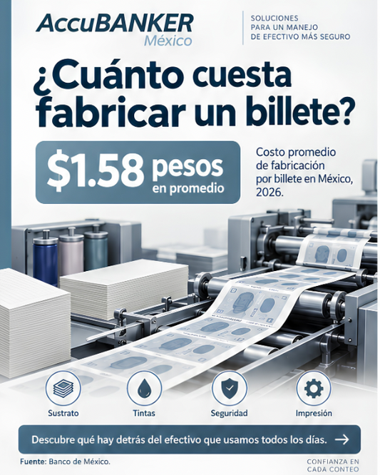 Banco de México informa que el costo promedio de fabricación por billete en 2026 es de $1.58 pesos.