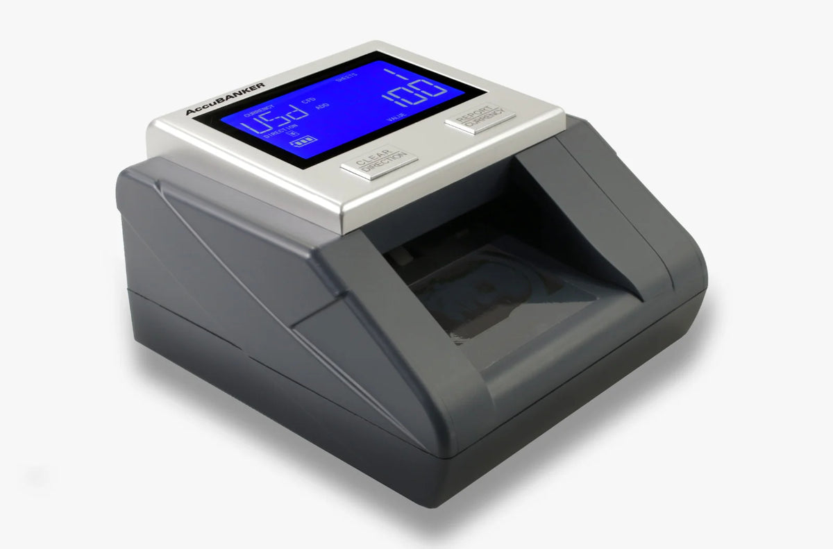 Detector de billetes falsos portátil para revisar billetes en un punto de venta