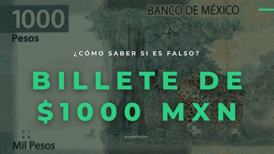 Billete de 1000 pesos (familia G) con efigies de Madero, Serdán y Galindo, y medidas de seguridad visibles como relieve, marca de agua y ventana transparente