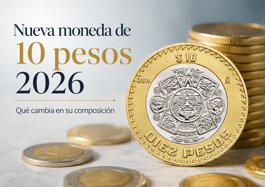 Nueva moneda de 10 pesos 2026 con centro de acero recubierto de níquel y anillo dorado