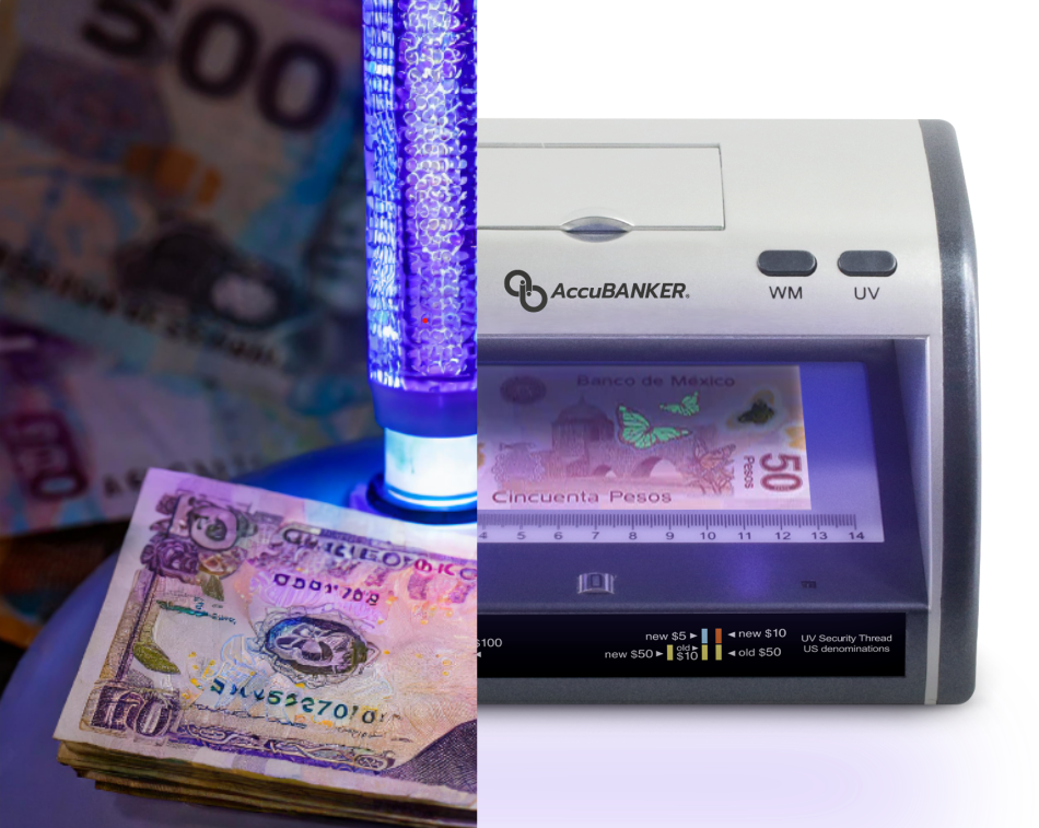 ¿Lámparas para detectar billetes falsos?