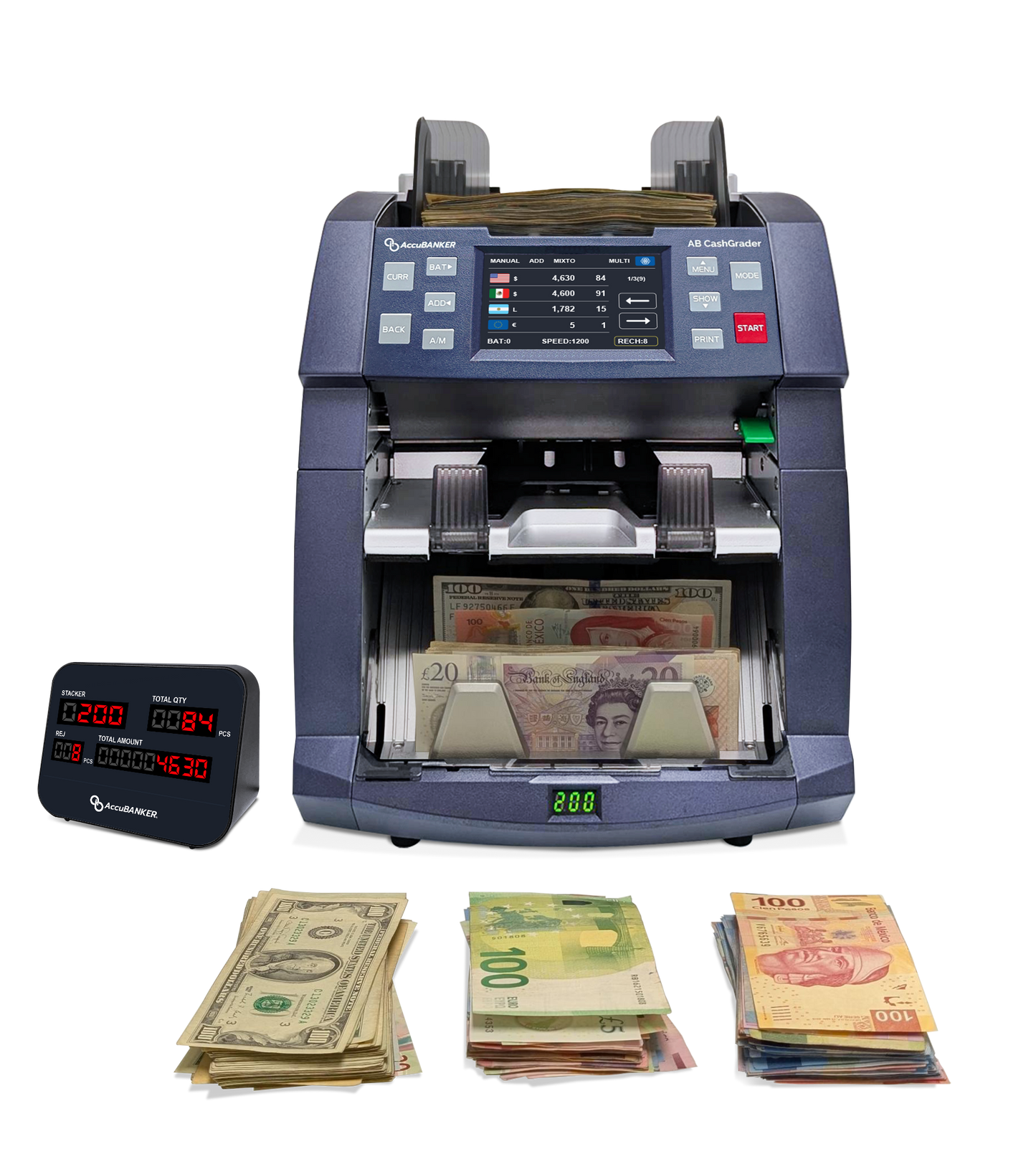 Contadora fitness de Billetes Mixtos AB8000 AccuBANKER