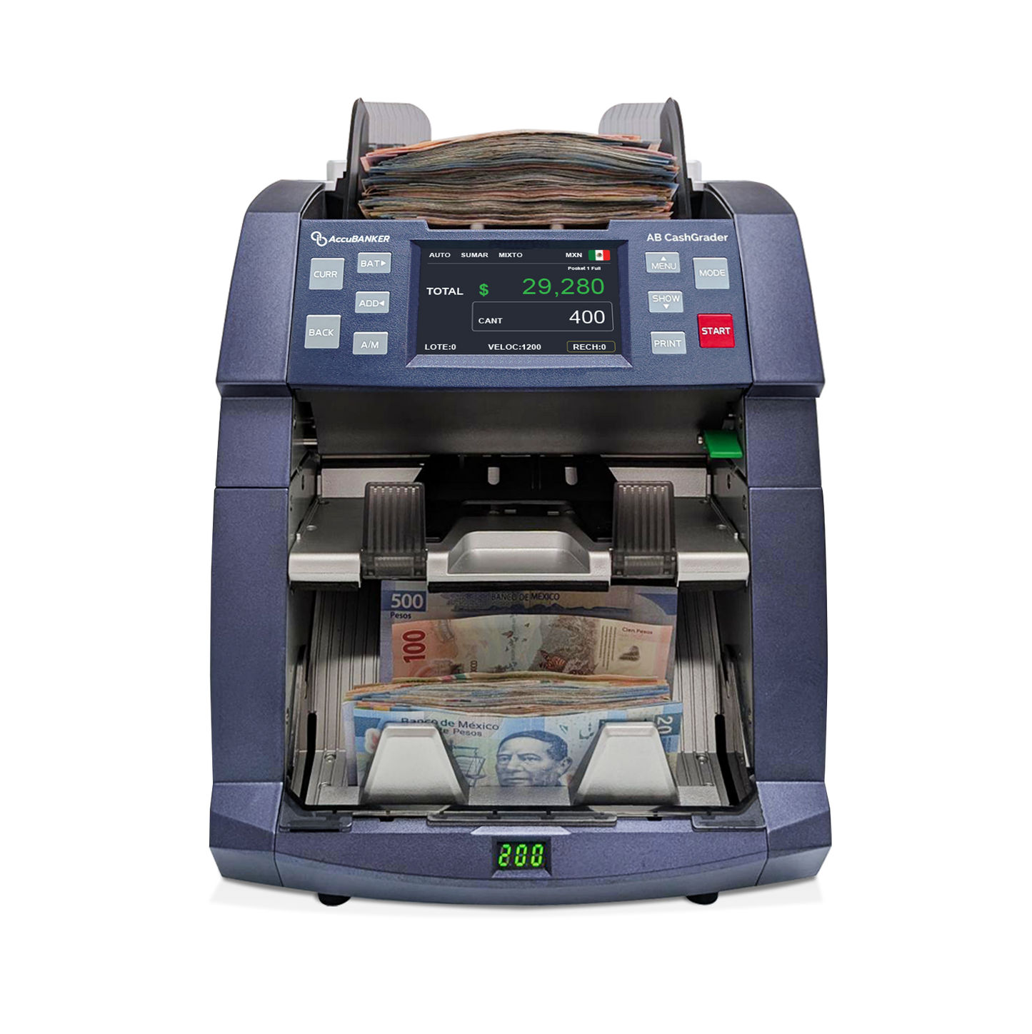 Contadora fitness de Billetes Mixtos AB8000 AccuBANKER