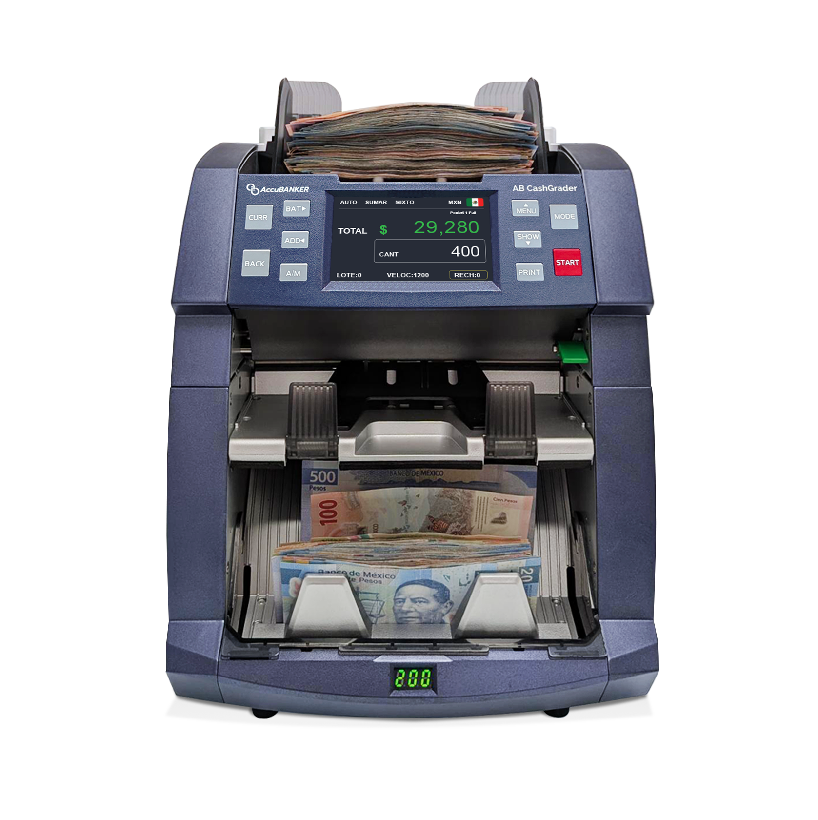 Contadora fitness de Billetes Mixtos AB8000 AccuBANKER