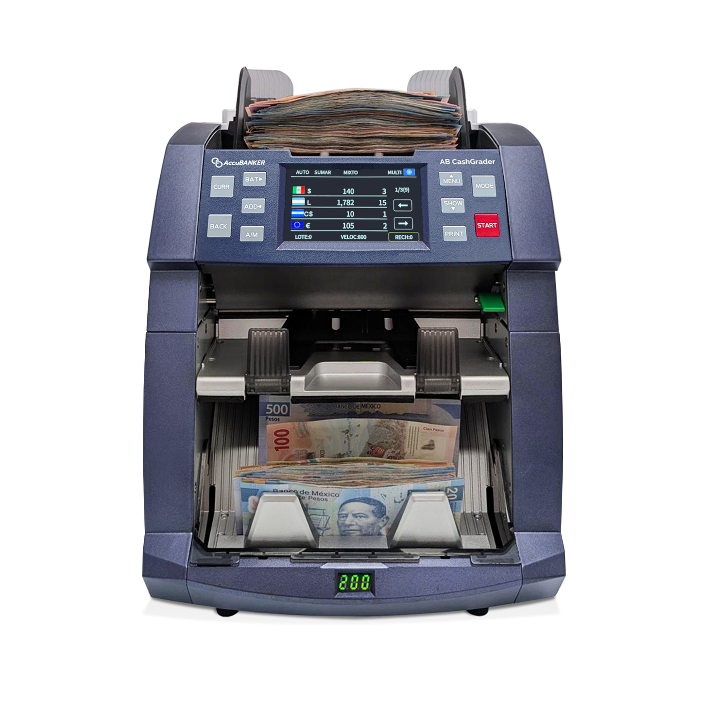 Contadora fitness de Billetes Mixtos AB8000 AccuBANKER