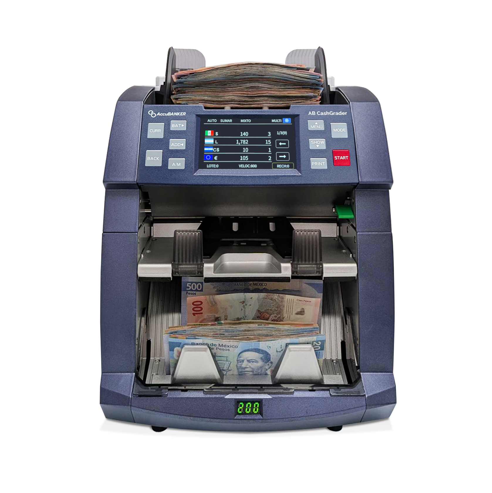 Contadora fitness de Billetes Mixtos AB8000 AccuBANKER