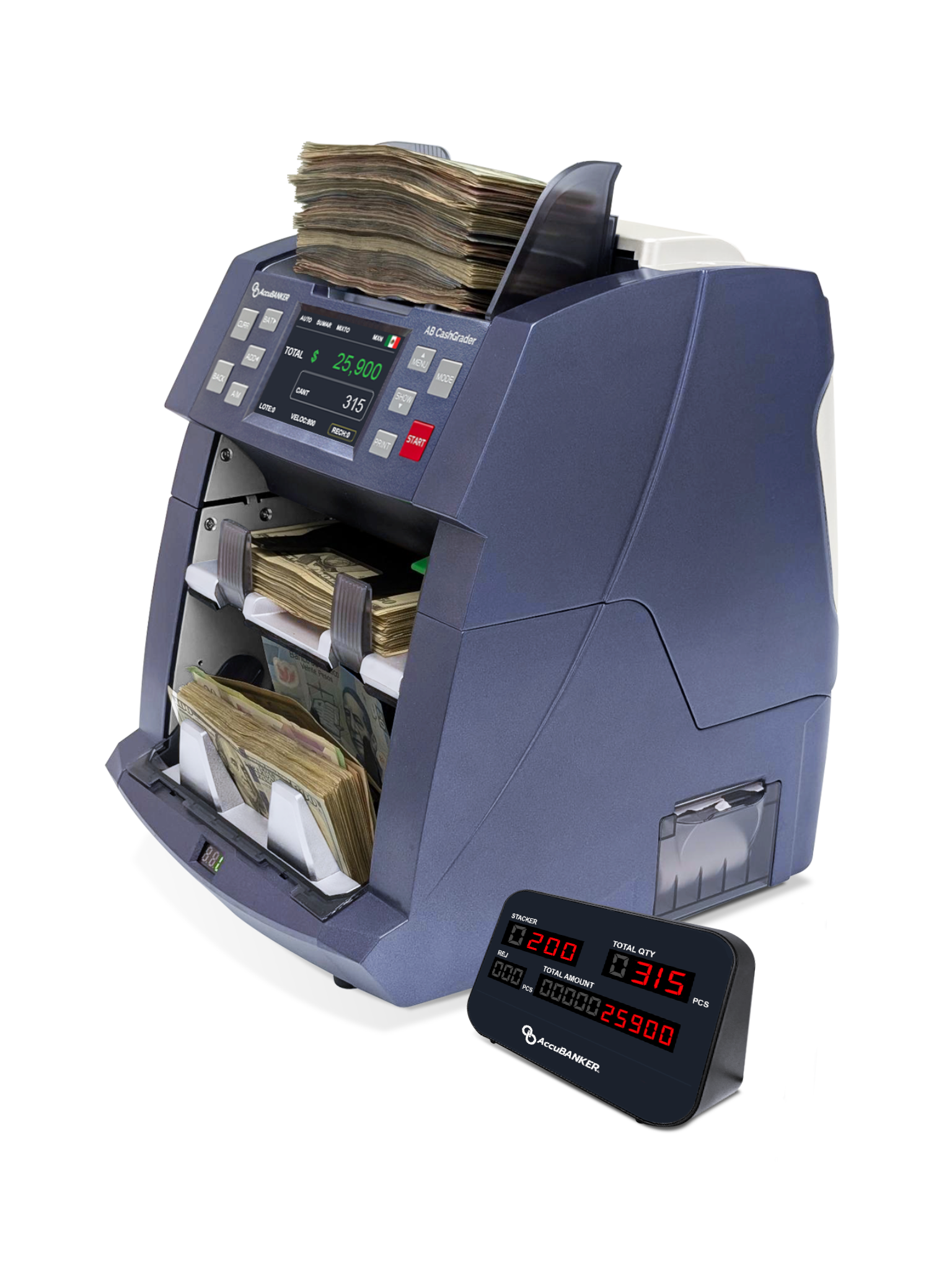 Contadora fitness de Billetes Mixtos AB8000 AccuBANKER