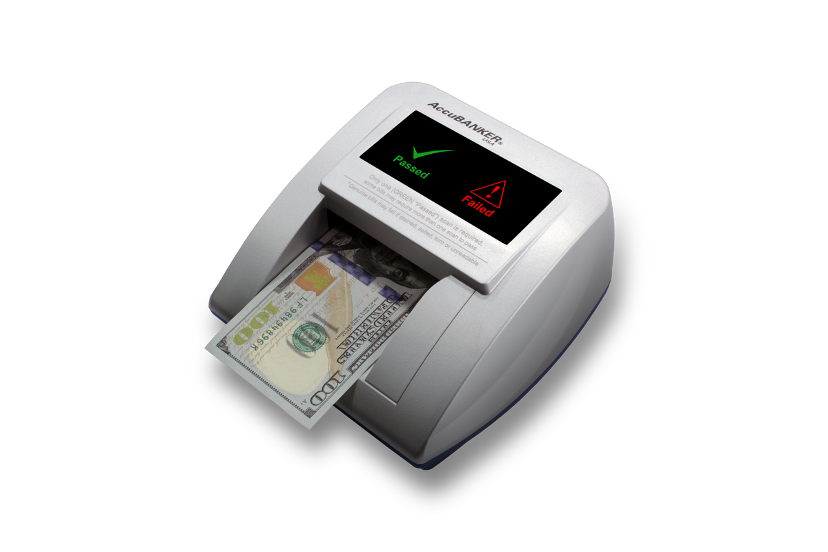 Detectora de billetes falsos D470, con batería AccuBANKER Portátil