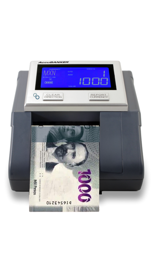 Detectora de Billetes Falsos con Batería Portátil D585 AccuBANKER